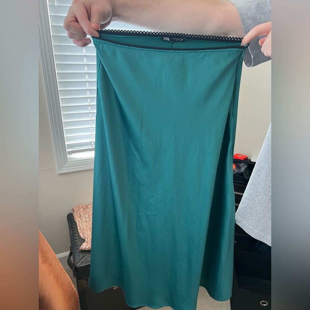 Zara Teal midi skirt
